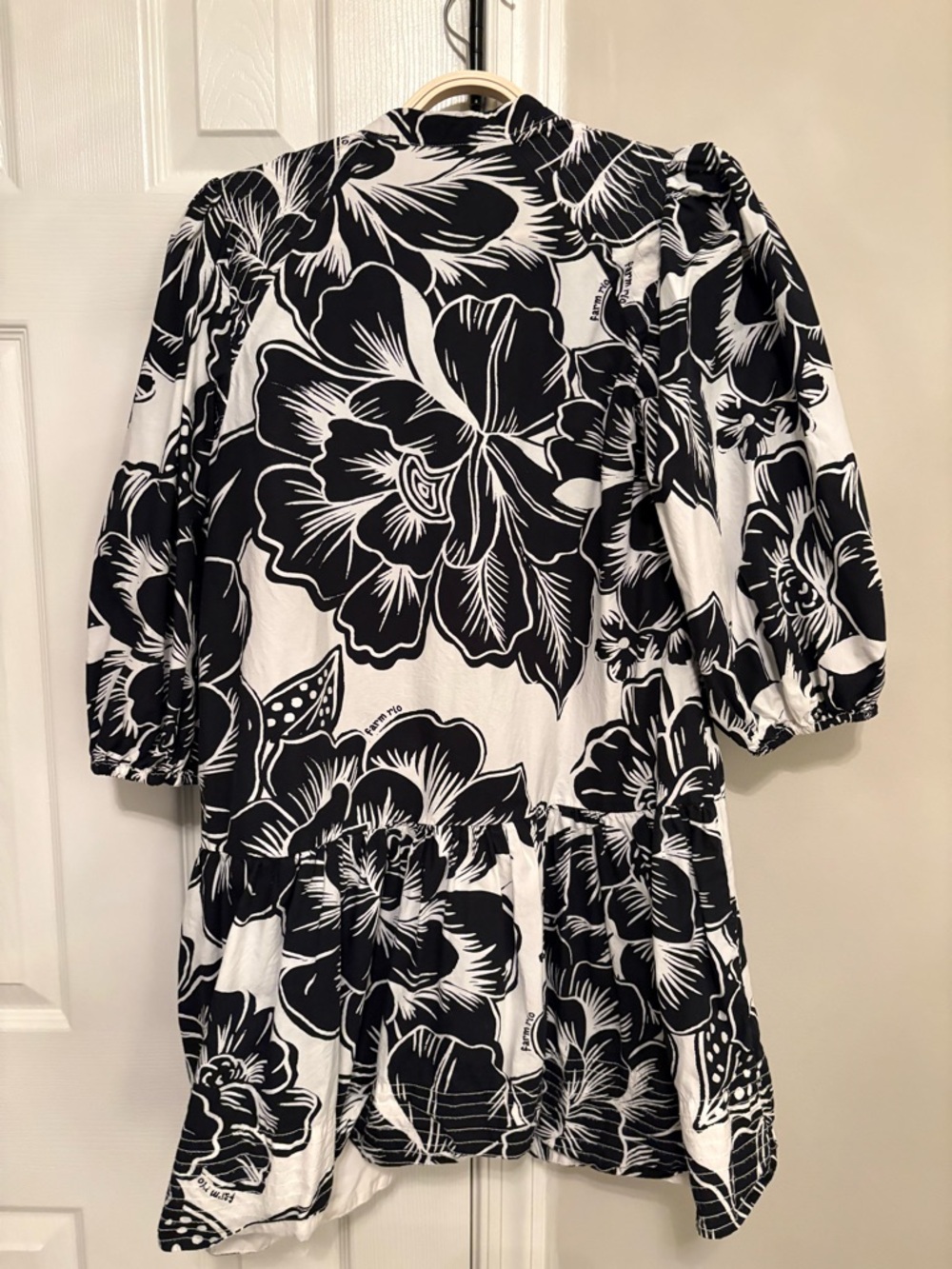 FARM Rio Black and White Floral Mini Dress - Picture 3 of 3